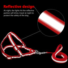 Load image into Gallery viewer, Nylon Reflective Dog Harness Leash Lead Set