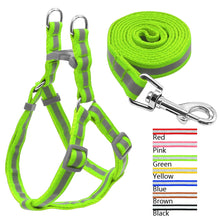 Load image into Gallery viewer, Nylon Reflective Dog Harness Leash Lead Set