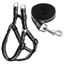 Load image into Gallery viewer, Nylon Reflective Dog Harness Leash Lead Set